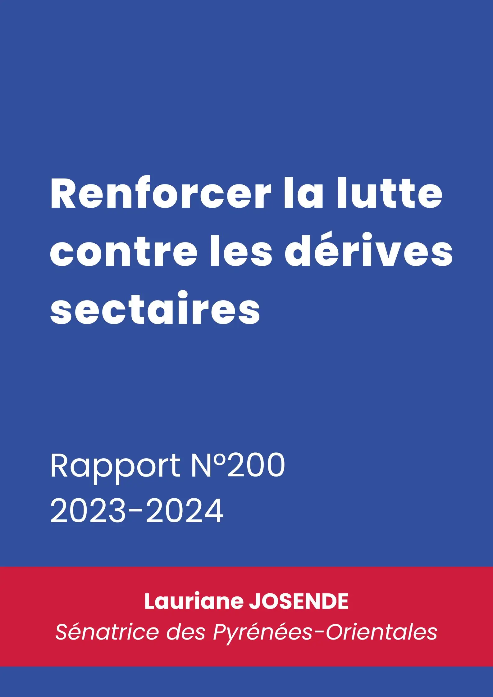 Rapport - Lutte contre les dérives sectaires